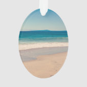 Gepersonaliseerde Strandfoto Ocean Blue Schilderac Ornament (achterkant)
