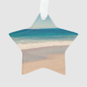 Gepersonaliseerde Strandfoto Ocean Blue Schilderac Ornament (achterkant)