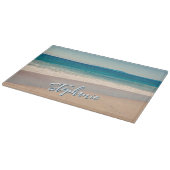 Gepersonaliseerde Strandfoto Ocean Blue Schilderac Snijplank (Hoek)