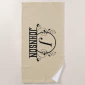 Gepersonaliseerde strandhanddoek Aangepaste naam B Strandlaken (Voorkant)