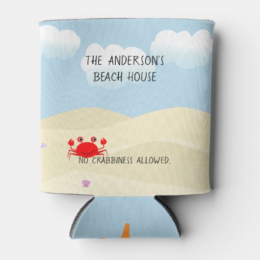 Gepersonaliseerde strandkrab blikjeskoeler (Voorkant)
