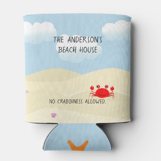 Gepersonaliseerde strandkrab blikjeskoeler (Achterkant)