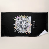 Gepersonaliseerde strandlaken aangepaste naam witt (Voorkant)