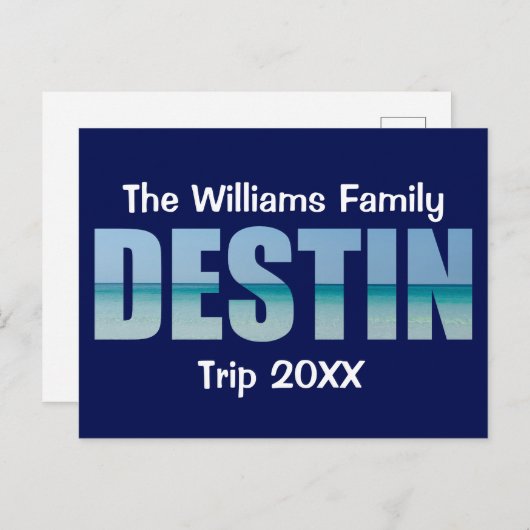 Gepersonaliseerde Strandreis Destin Cool Ocean Briefkaart (Voorkant / Achterkant)