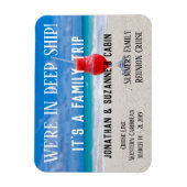 Gepersonaliseerde strandvakantie diep schip famili magneet (Verticaal)