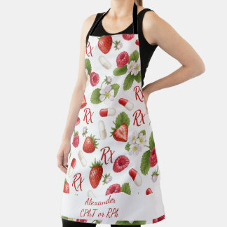 Gepersonaliseerde Strawberry & Capsule Apotheek Schort