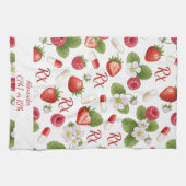 Gepersonaliseerde Strawberry & Capsule Apotheek Theedoek (Horizontaal)