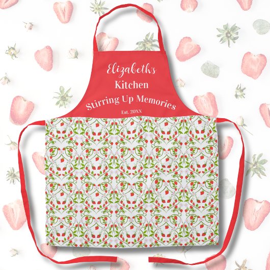 Gepersonaliseerde Strawberry Heart Vine Patroon Schort