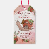 Gepersonaliseerde Strawberry Snail Baby shower Gif Cadeaulabel (Voorkant)