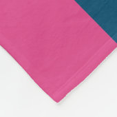 Gepersonaliseerde Streep Roze Blauw Fleece Deken (Hoek)