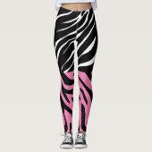 Gepersonaliseerde Strepen Grote Kat Print Wild Ani Leggings (Voorkant)