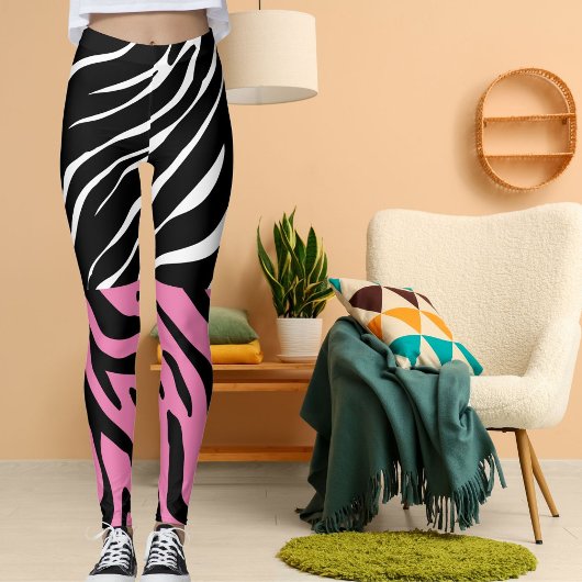 Gepersonaliseerde Strepen Grote Kat Print Wild Ani Leggings