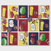 Gepersonaliseerde stripdag cadeaupapier (Vlak)