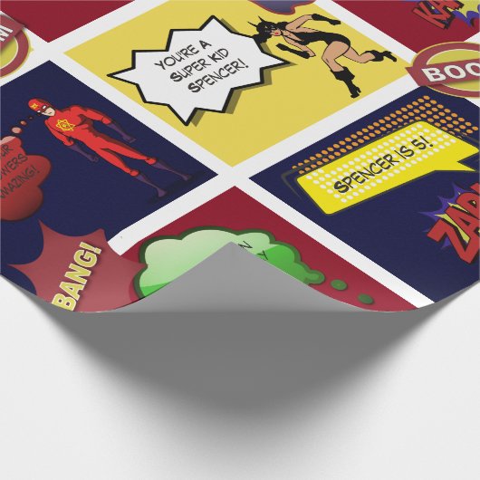 Gepersonaliseerde stripdag cadeaupapier (Hoek)