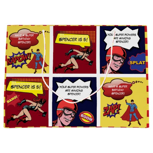 Gepersonaliseerde stripdag groot cadeauzakje (Voorkant)