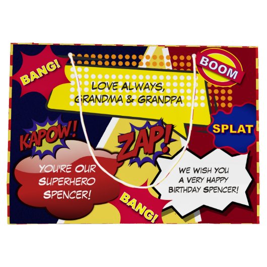 Gepersonaliseerde stripdag groot cadeauzakje (Achterkant)