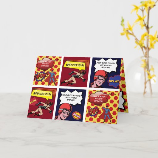 Gepersonaliseerde stripdag kaart (Gele Bloem)