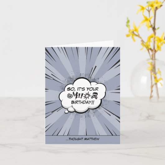 Gepersonaliseerde stripkunst kaart (Gele Bloem)