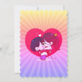 Gepersonaliseerde stripstijl slaat de datum op kaart (Achterkant)