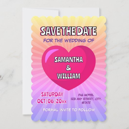 Gepersonaliseerde stripstijl slaat de datum op kaart (Voorkant)