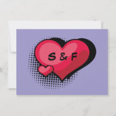 Gepersonaliseerde stripstijl slaat de datum op kaart (Achterkant)