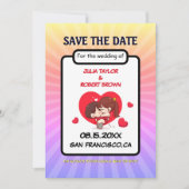 Gepersonaliseerde stripstijl slaat de datum op kaart (Voorkant)