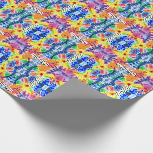 Gepersonaliseerde Stropdas-kleurstof Cadeaupapier (Hoek)