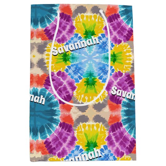 Gepersonaliseerde Stropdas-kleurstof Medium Cadeauzakje (Voorkant)