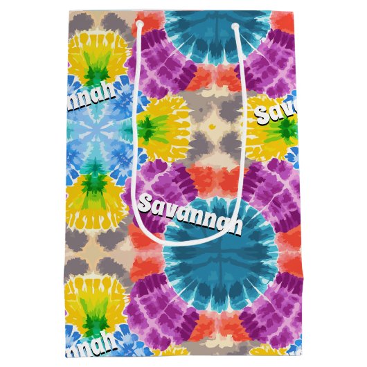 Gepersonaliseerde Stropdas-kleurstof Medium Cadeauzakje (Achterkant)