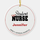 Gepersonaliseerde student Zuster Kerstmis Keramisch Ornament (Voorkant)