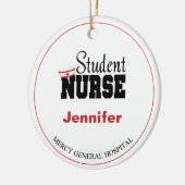 Gepersonaliseerde student Zuster Kerstmis Keramisch Ornament (Links)