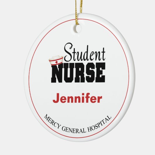 Gepersonaliseerde student Zuster Kerstmis Keramisch Ornament (Links)