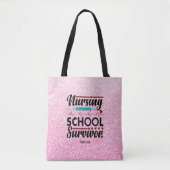 Gepersonaliseerde student Zuster Survivor Pink Gli Tote Bag (Voorkant)