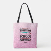 Gepersonaliseerde student Zuster Survivor Pink Gli Tote Bag (Achterkant)