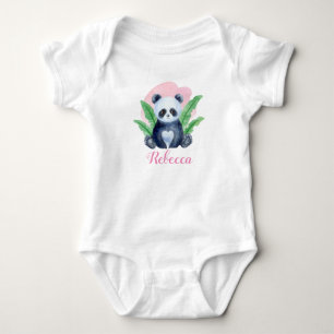 Gepersonaliseerde studentes Panda BearTropical Romper