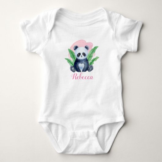 Gepersonaliseerde studentes Panda BearTropical Romper (Voorkant)