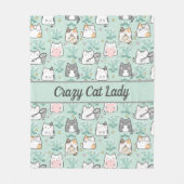 Gepersonaliseerde stutten mint groen grijs roze fleece deken (Voorkant)