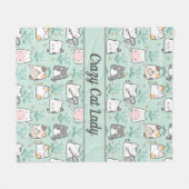 Gepersonaliseerde stutten mint groen grijs roze fleece deken (Voorkant (Horizontaal))