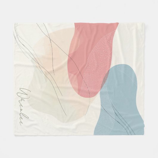 Gepersonaliseerde subtiele aardse toon vloeistofku fleece deken (Voorkant (Horizontaal))