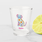 Gepersonaliseerde Sugar Skull Dog Halloween Shot G Shot Glas (Voorkant)