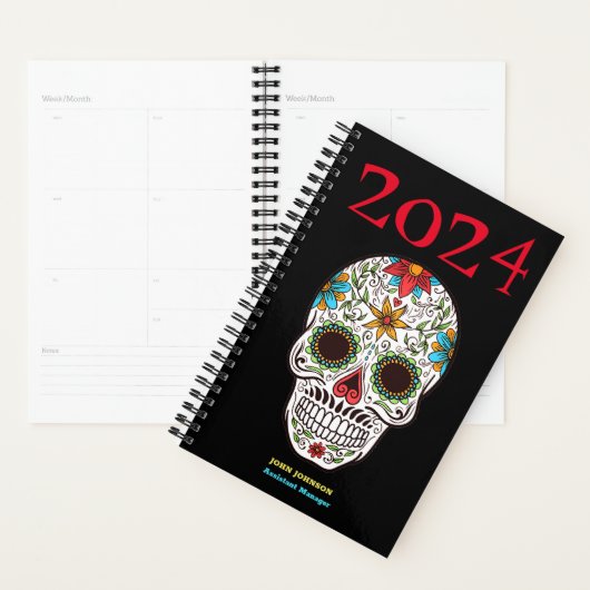 Gepersonaliseerde SUGAR SKULL Koele Mannen Dagelij Planner (Display)