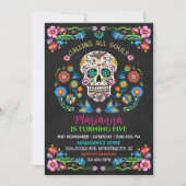 Gepersonaliseerde Sugar Skull verjaardagsfeestuitn Kaart (Voorkant)