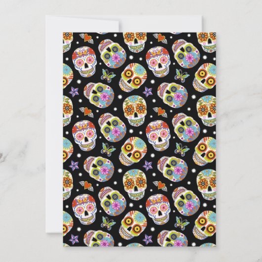Gepersonaliseerde Sugar Skull verjaardagsfeestuitn Kaart (Achterkant)