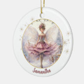 Gepersonaliseerde Sugarplum Fairy Kerstmis Keramisch Ornament (Links)