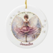 Gepersonaliseerde Sugarplum Fairy Kerstmis Keramisch Ornament (Achterkant)