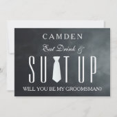 Gepersonaliseerde Suitup Wil je mijn groomsman zij Kaart (Voorkant)