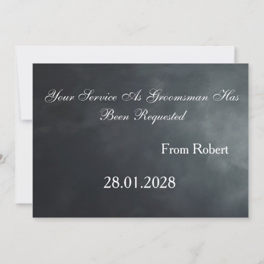 Gepersonaliseerde Suitup Wil je mijn groomsman zij Kaart (Achterkant)