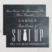 Gepersonaliseerde Suitup Wil je mijn groomsman zij Kaart (Voorkant / Achterkant)
