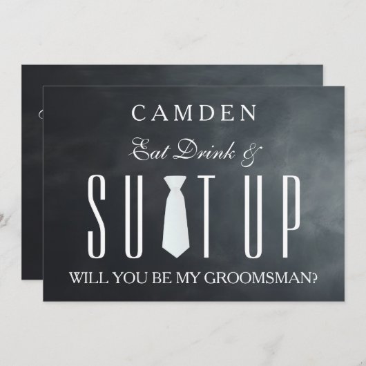Gepersonaliseerde Suitup Wil je mijn groomsman zij Kaart (Voorkant / Achterkant)