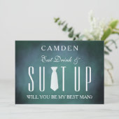 Gepersonaliseerde Suitup Word jij mijn beste man? Kaart (Staand voorkant)